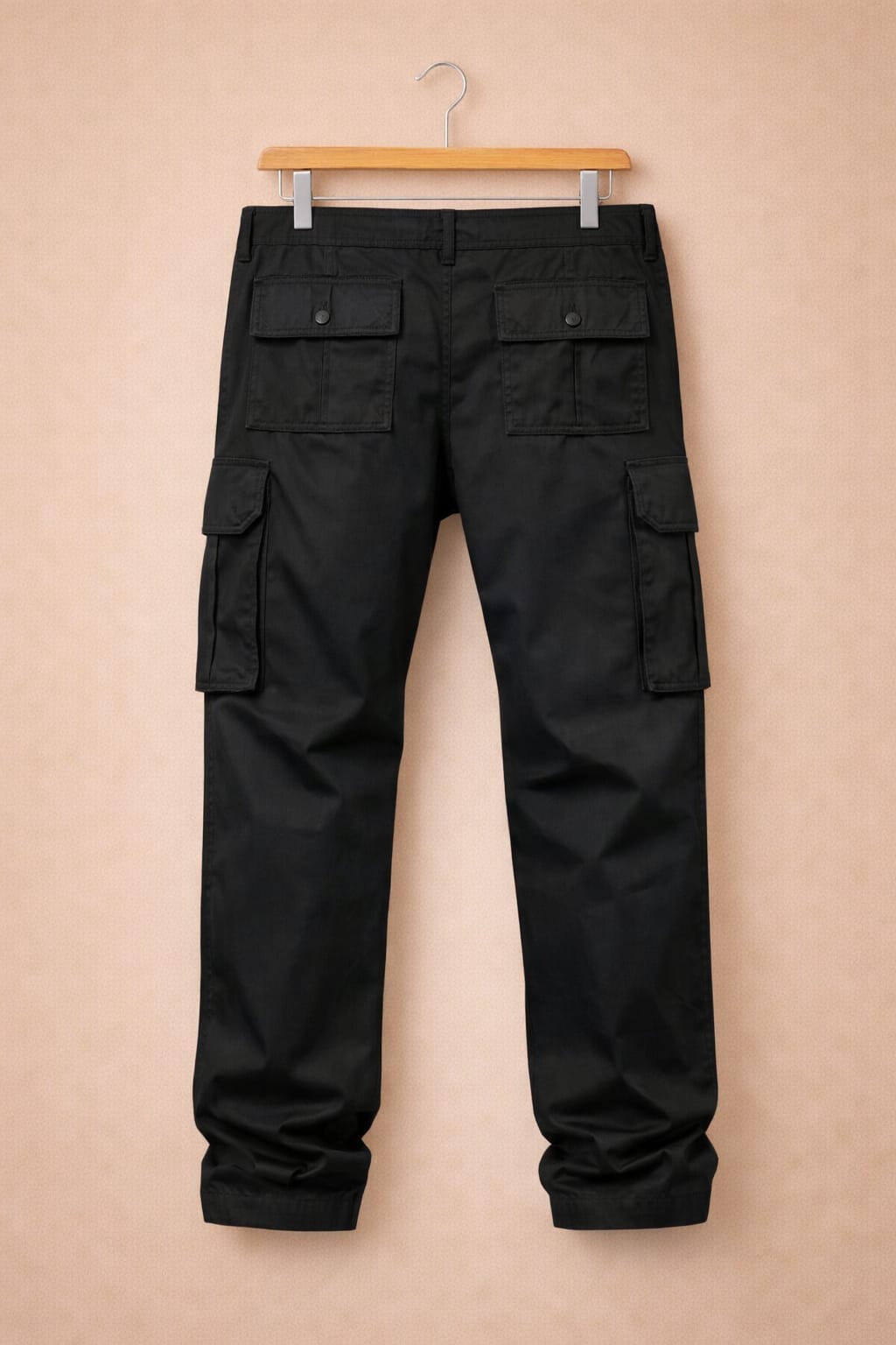 UpperQuest Men’s Black Cargo Pants | Multi-Pocket Casual & Streetwear Trousers