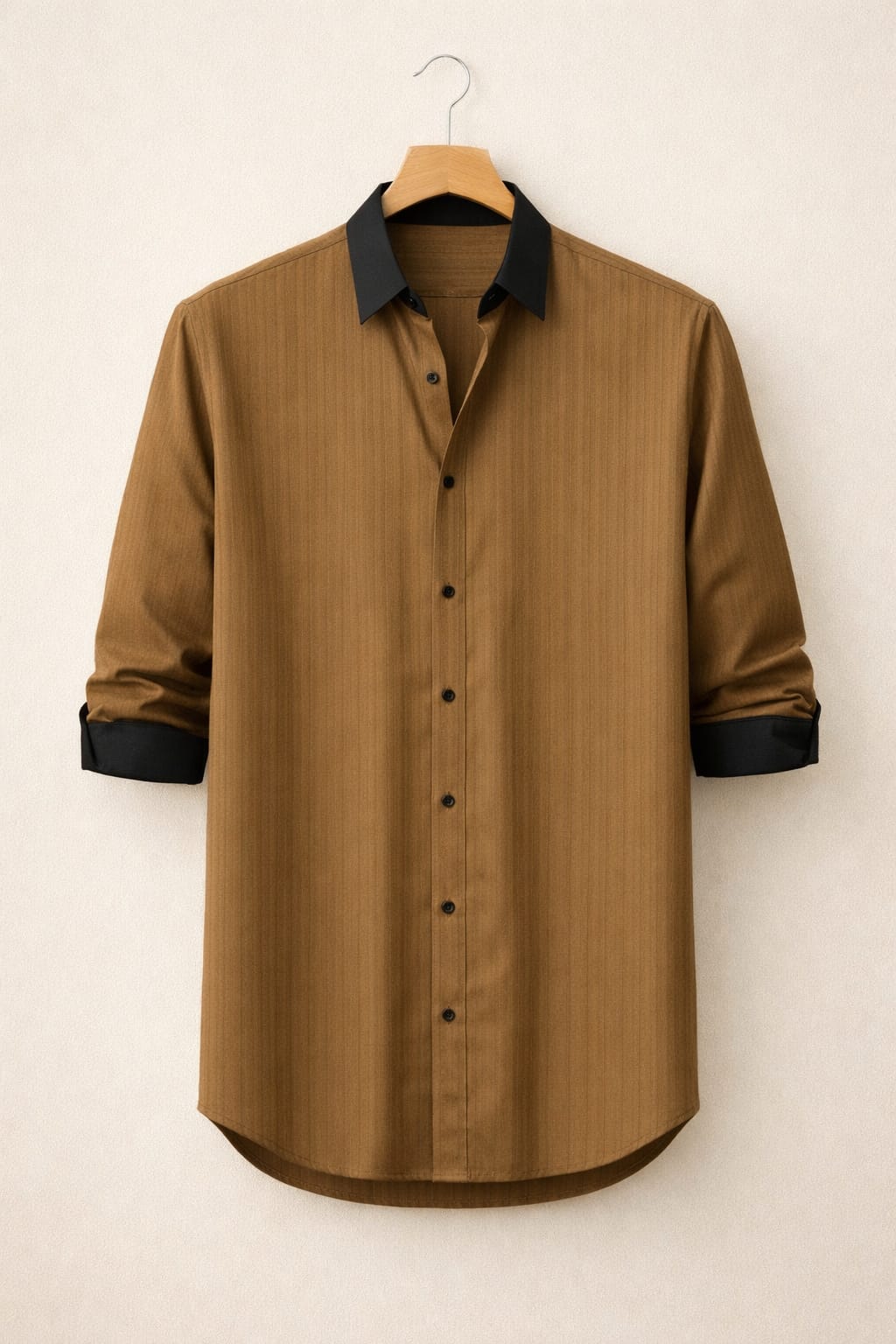 UpperQuest Brown Cotton Blend Shirt for Men | Slim Fit Casual & Party Wear👔