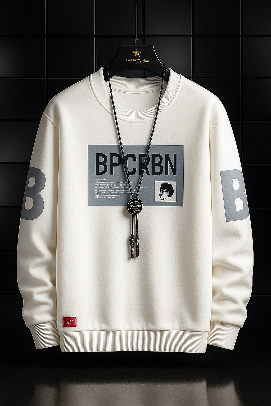 Men’s “RBCPON” Printed Sweatshirt – Premium Fleece Streetwear (Black & White)