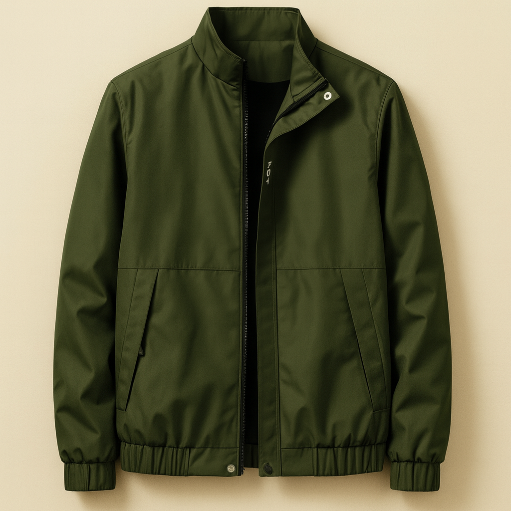 UpperQuest Men’s Casual Zipper Jacket – Green Colour | Lightweight Winter Jacket | Stylish Everyday Outerwear