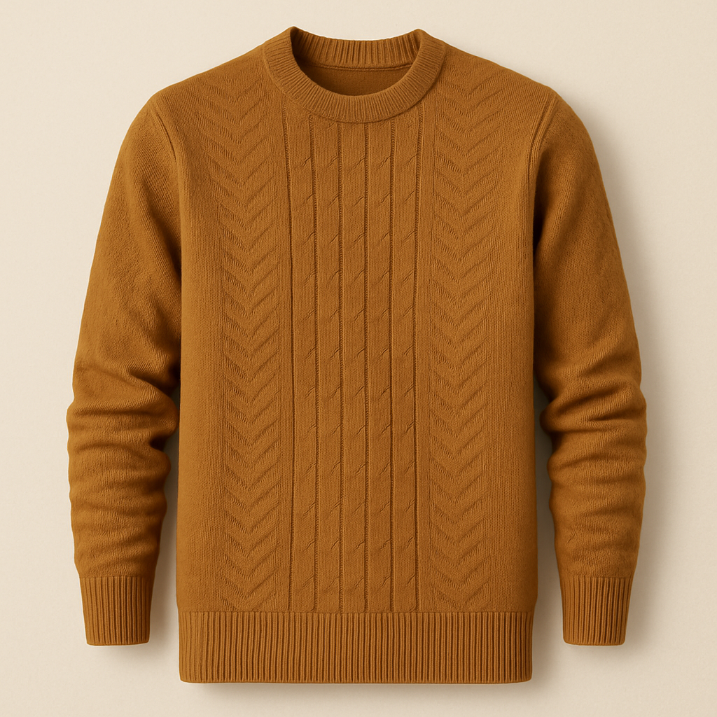 UpperQuest Men’s Premium Knitted Sweater – Brown Colour | Soft Wool-Blend Winter Pullover | Stylish Warm Casual Wear