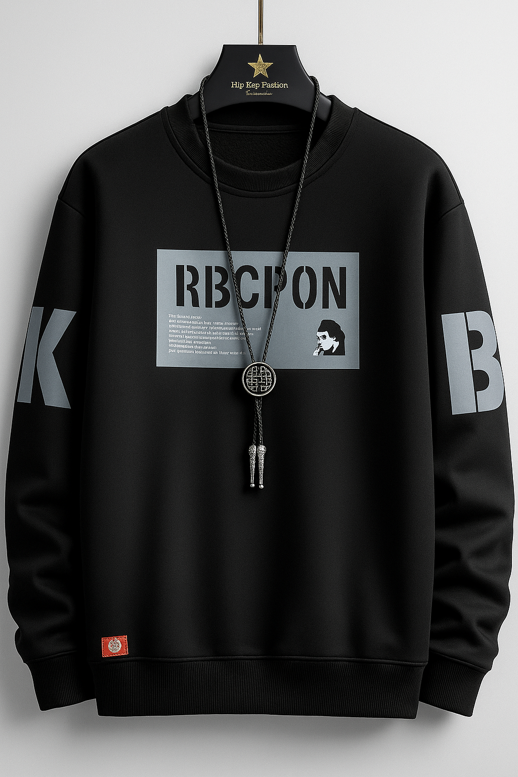 Men’s “RBCPON” Printed Sweatshirt – Premium Fleece Streetwear (Black & White)
