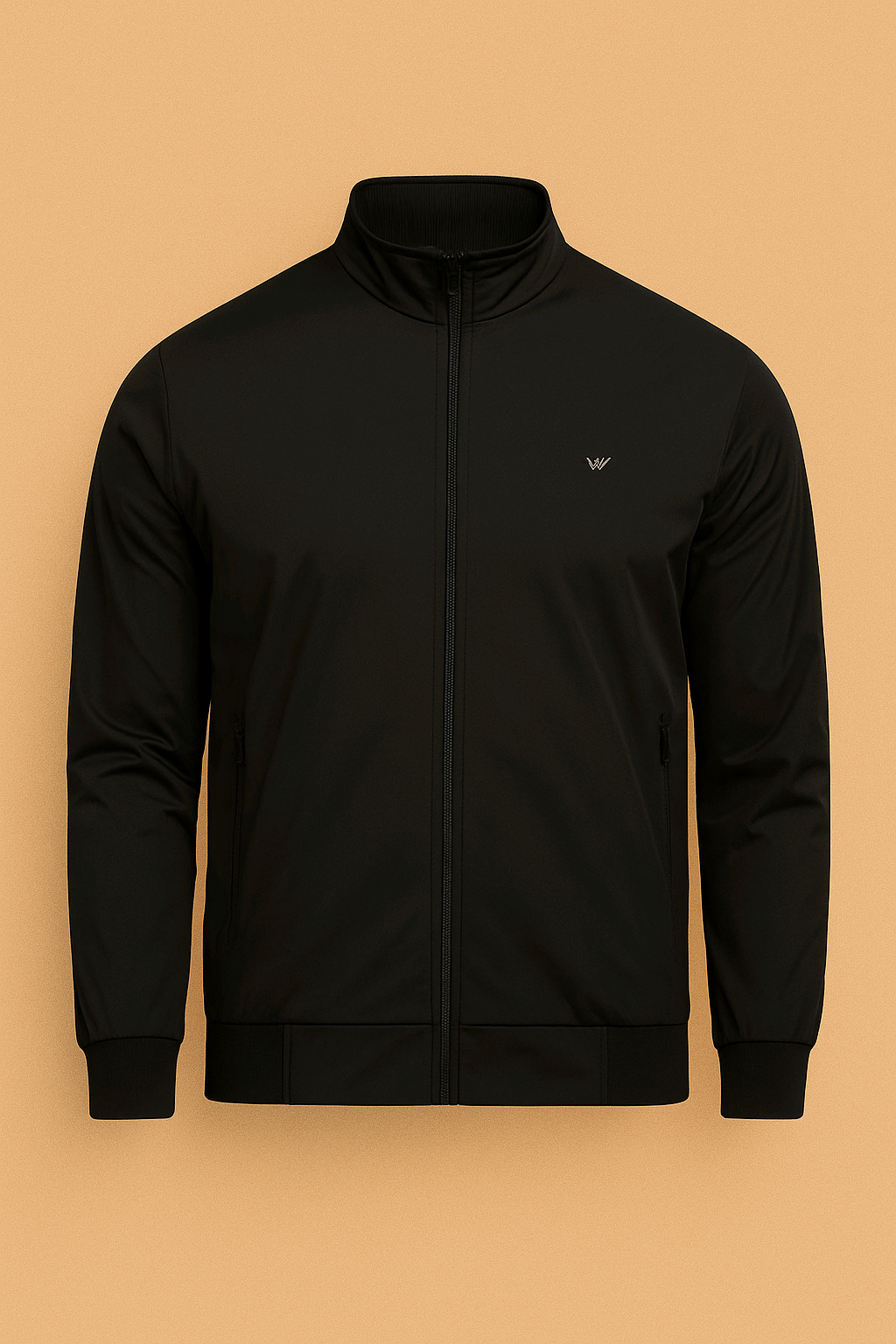 Men’s Black Zipper Jacket – Premium Slim Fit Windcheater | Lightweight All-Season Streetwear