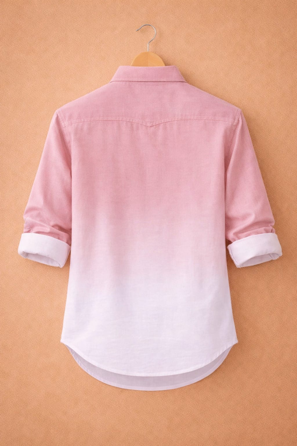 UpperQuest Pink Ombre Lycra Shirt for Men | Stretchable Slim Fit Casual Shirt