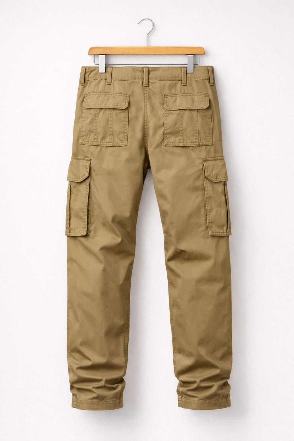 UpperQuest Men’s Khaki Cargo Pants | Multi-Pocket Casual & Streetwear Trousers