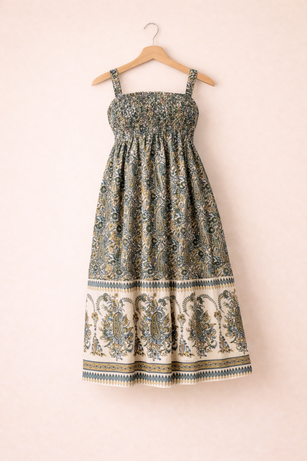 UpperQuest Women’s Boho Maxi Dress – Multi-Colour Print on Beige | Sleeveless Summer Long Dress | Casual & Vacation Wear