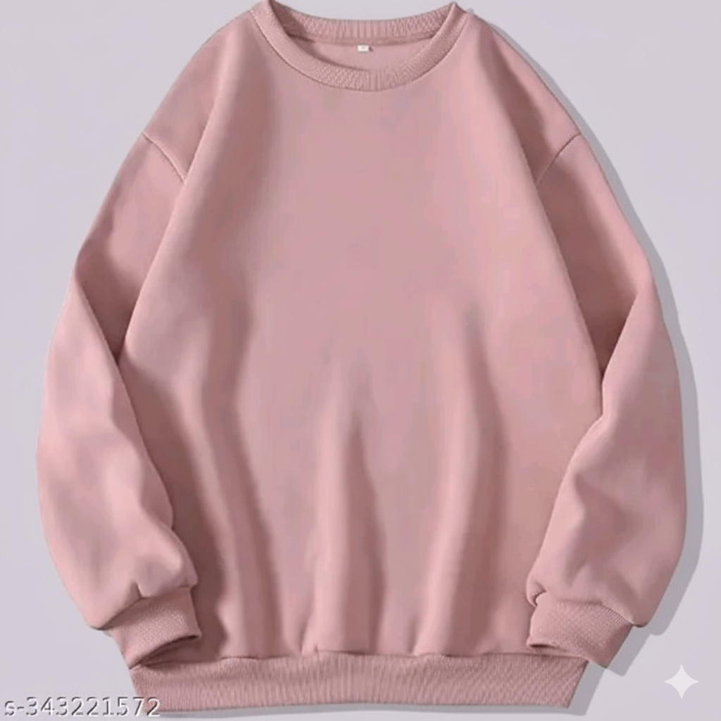 Blush Pink Fleece Sweatshirt for Men & Women – Soft, Stylish & Cozy Everyday Wear