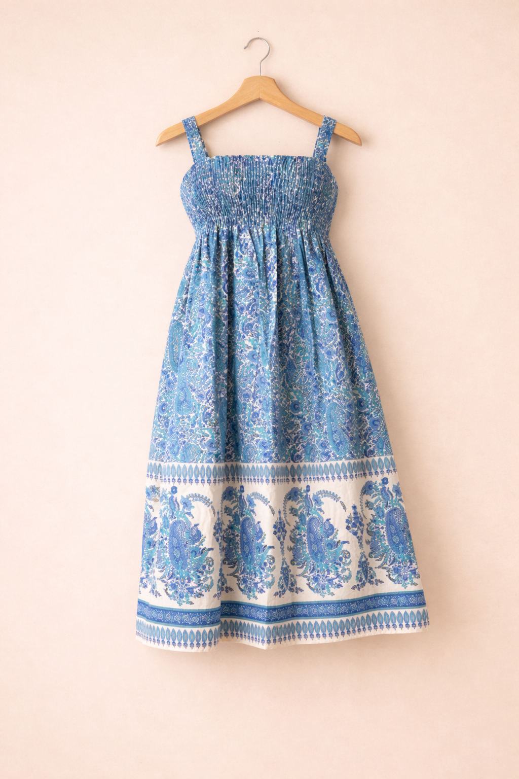 UpperQuest Women’s Boho Maxi Dress – Multi-Colour Print on Beige | Sleeveless Summer Long Dress | Casual & Vacation Wear