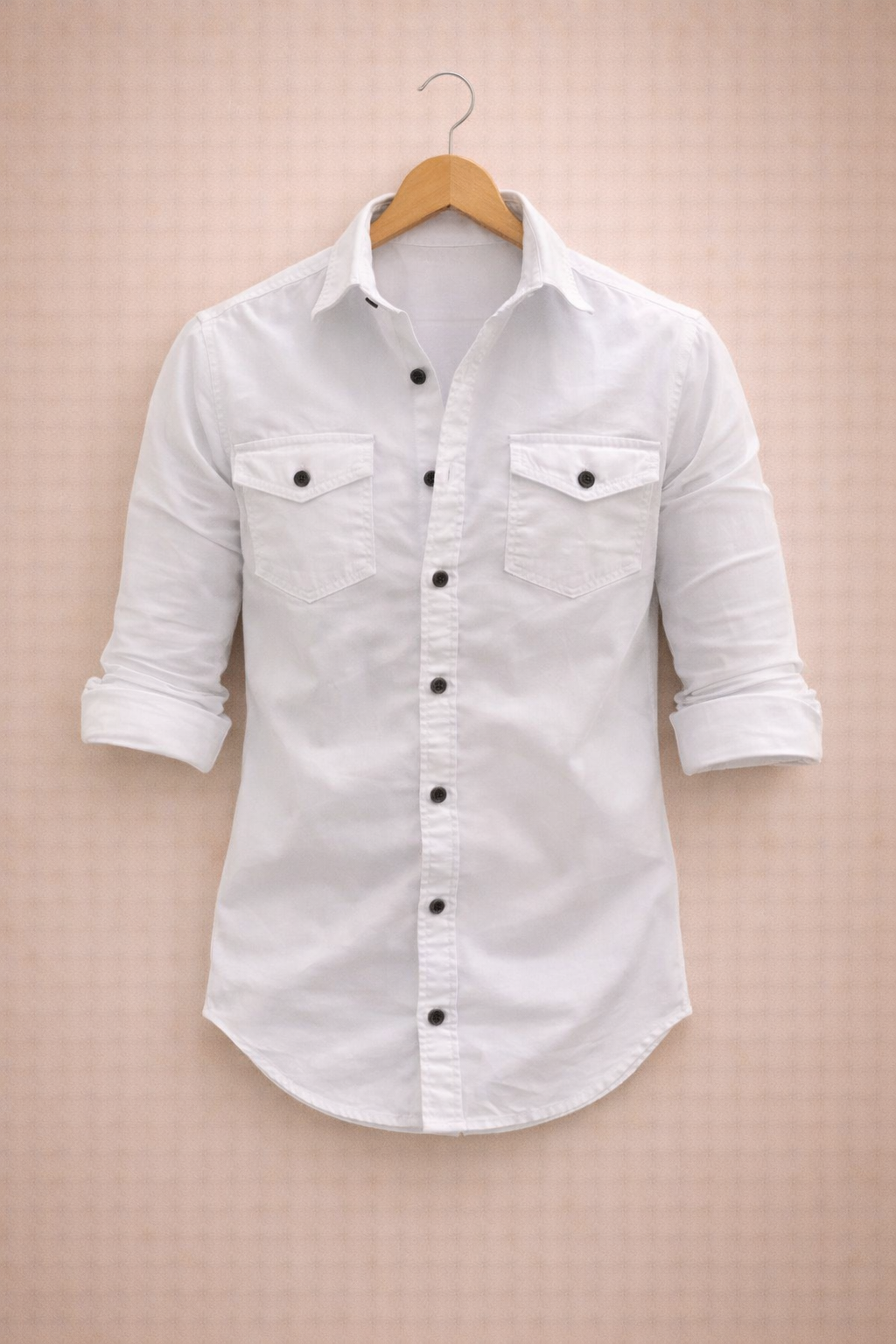 UpperQuest Men’s White Colour Slim Fit Casual Shirt | Full Sleeve Button-Down Cotton Shirt👔