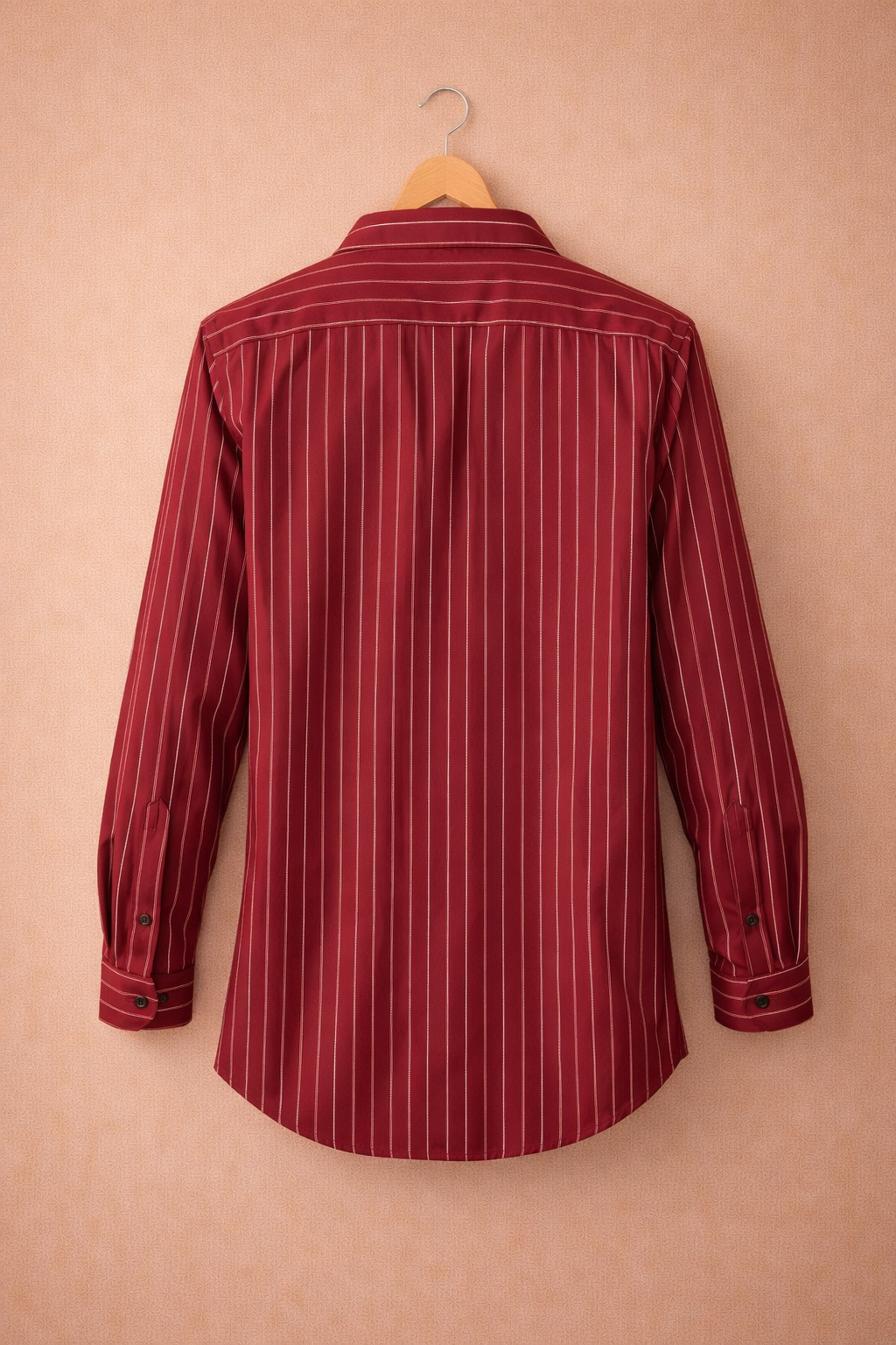 UpperQuest Men’s Striped Shirt – Maroon Colour | Premium Casual & Formal Button-Down Shirt
