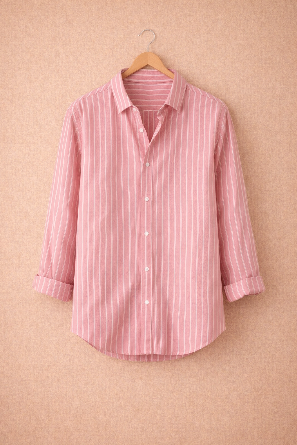 UpperQuest Men’s Striped Shirt – Blush pink Colour | Premium Casual & Formal Button-Down Shirt