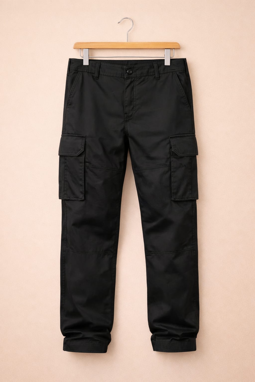 UpperQuest Men’s Black Cargo Pants | Multi-Pocket Casual & Streetwear Trousers