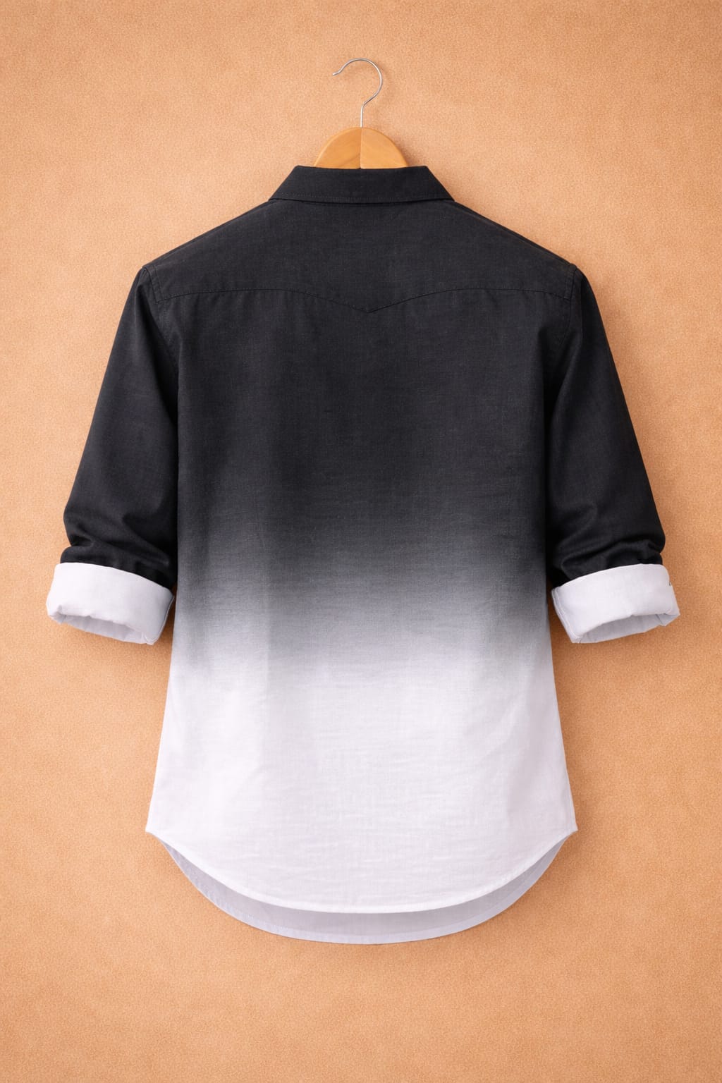 UpperQuest Black Ombre Lycra Shirt for Men | Stretchable Slim Fit Casual Shirt