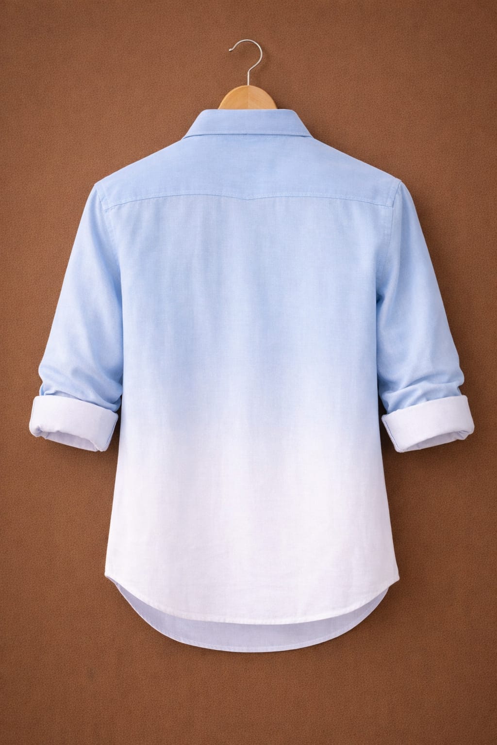 UpperQuest Sky-Blue Ombre Lycra Shirt for Men | Stretchable Slim Fit Casual Shirt