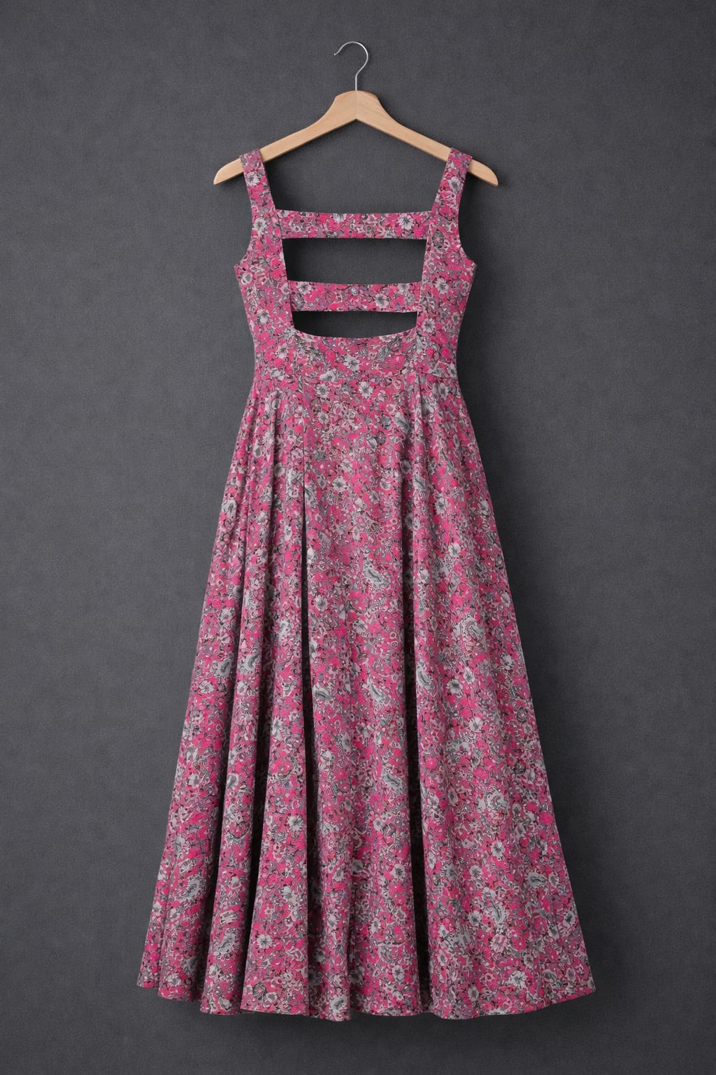 UpperQuest Women’s Printed Maxi Dress – Pink Multi-Colour | Sleeveless Long Dress with Tassel Detail | Party & Casual Wear