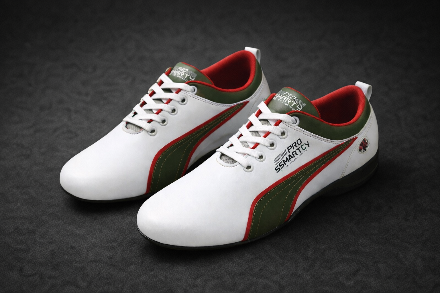 UpperQuest White, Olive Green & Red Sports Shoes | Lightweight Casual Running Sneakers for Men | Non-Branded / Generic Product