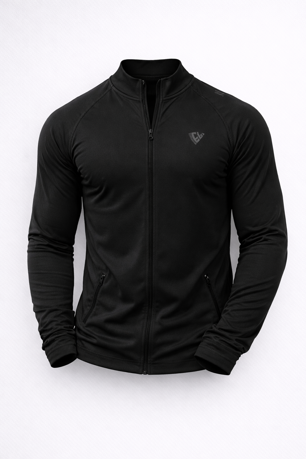 UpperQuest Men’s Active Zip-Up Gym Jacket – Teal Black Colour | Slim Fit Workout Jacket | Performance Sportswear