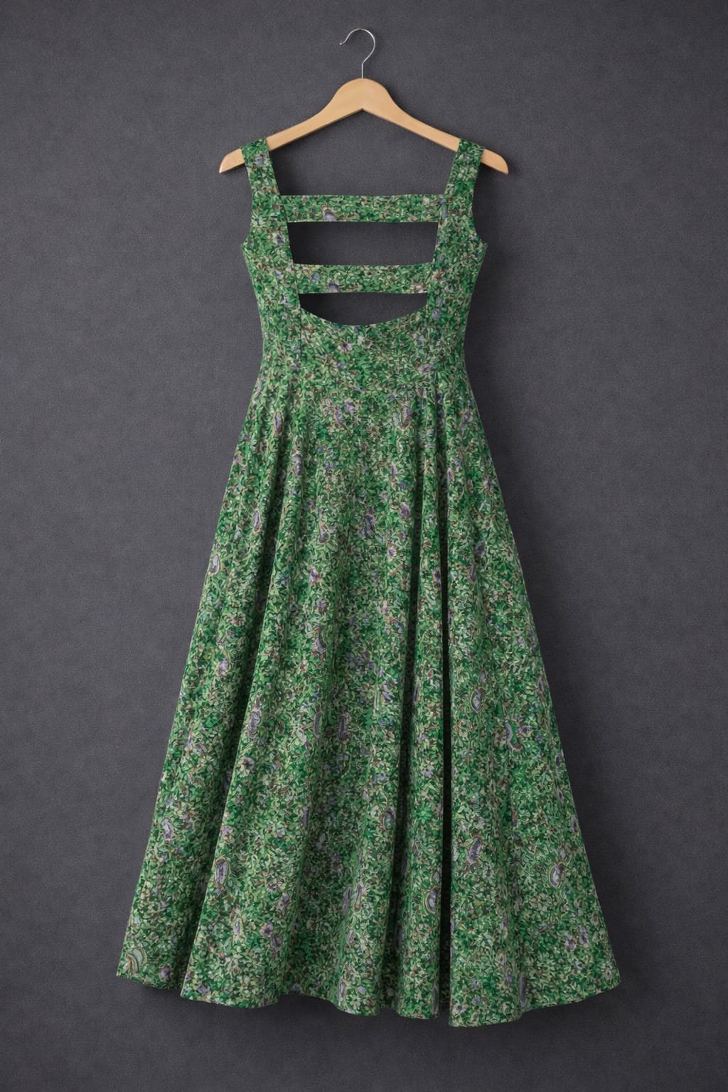 UpperQuest Women’s Printed Maxi Dress – Green Multi-Colour | Sleeveless Long Dress with Tassel Detail | Party & Casual Wear