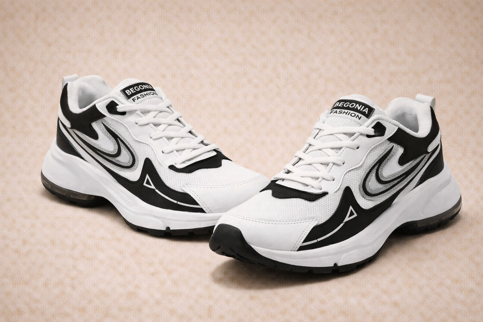 UpperQuest|White & Black Sports Shoes | Lightweight Running & Casual Sneakers | Non-Branded / Generic Product