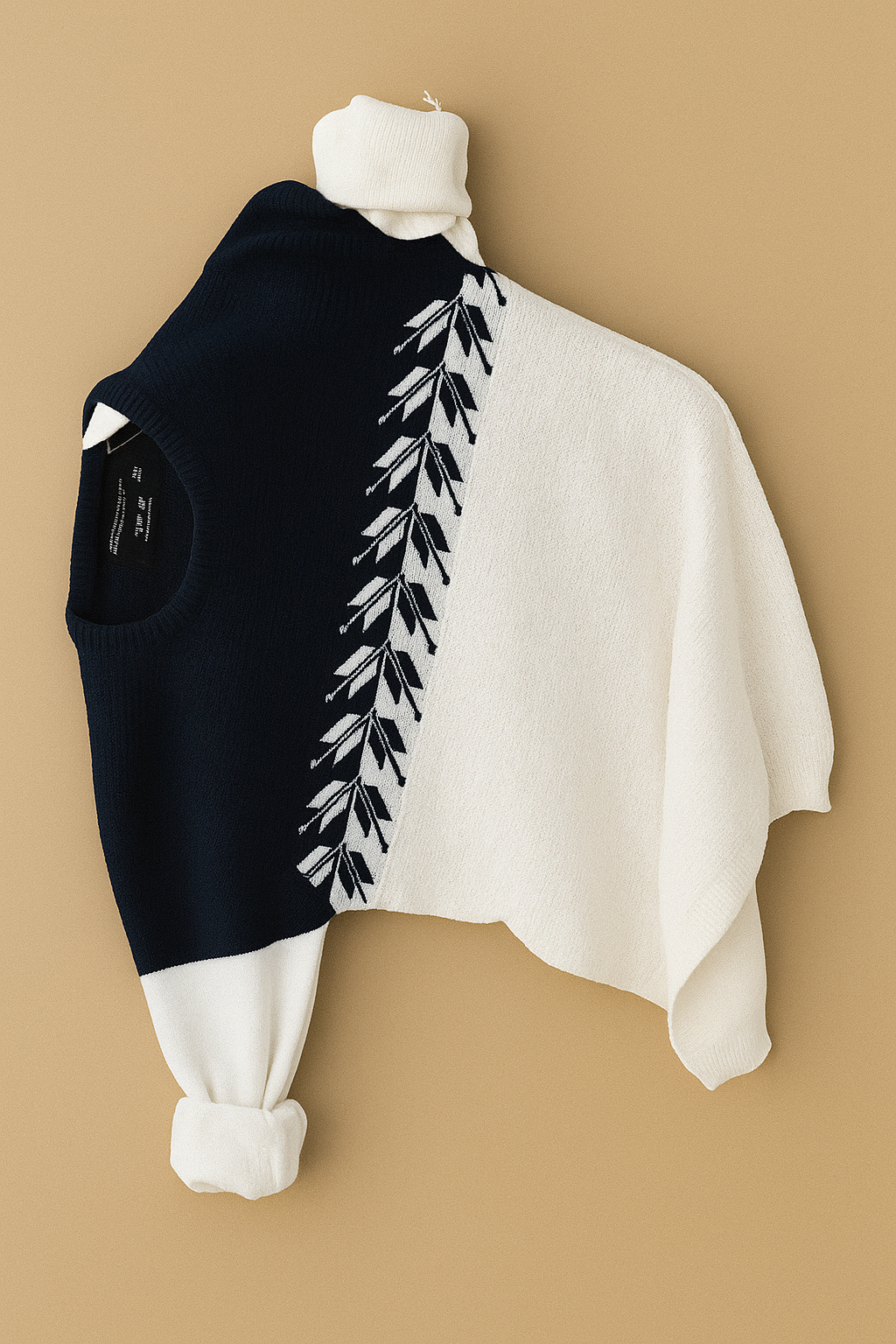 Men’s Full Sleeve Navy Blue & White Graphic T-Shirt – Stylish Casual Wear | UpperQuest